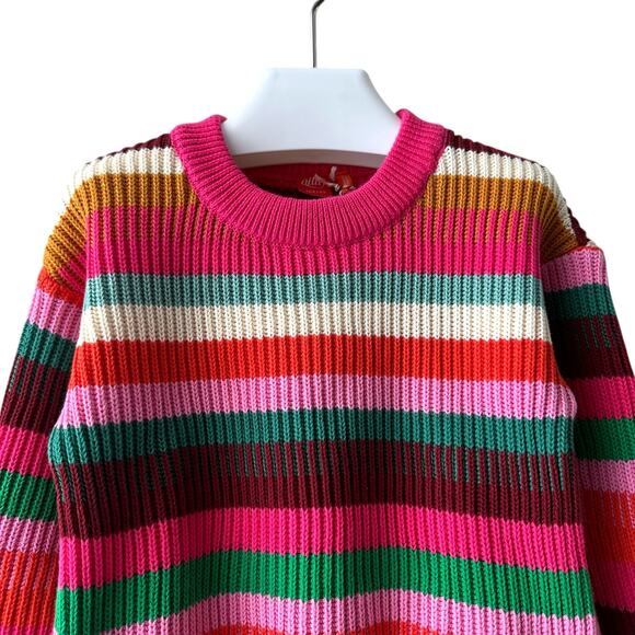 Oilily Multicolored Stripe Sweater, Size 104 ( 4T), Pink, Green - Picture 3 of 12